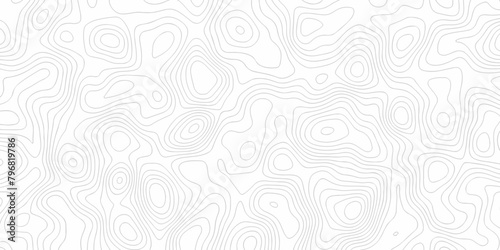  Vector geography landscape Topo contour map on white background, Topographic contour lines. Seamless pattern with lines Topographic map. Geographic mountain relief diagram line wave carve pattern.