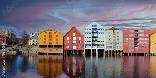 Norway: Trondheim: old storehouses on River Nidelva	 photo