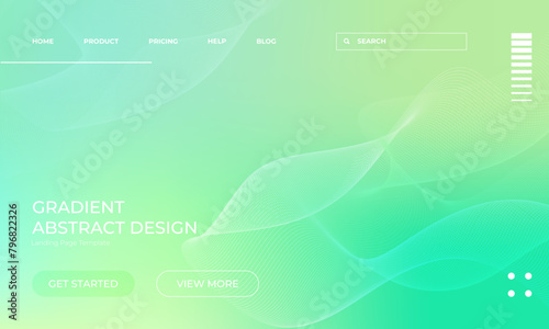 Vibrant Vector Gradient Green Tones Background for Landing Page Template