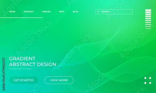 Stunning Vector Gradient Green Tones Background for Landing Page