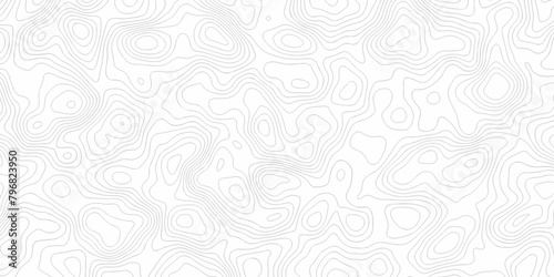 	
Vector geography landscape Topo contour map on white background, Topographic contour lines. Seamless pattern with lines Topographic map. Geographic mountain relief diagram line wave carve pattern.