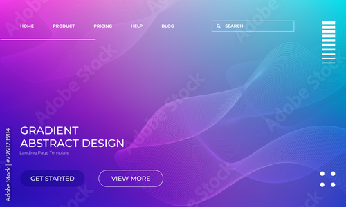 Gradient Vector Background in Purple and Blue Tones for Landing Page Artwork