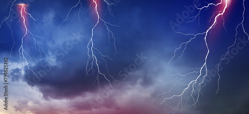 Lightning, thunder cloud dark cloudy sky