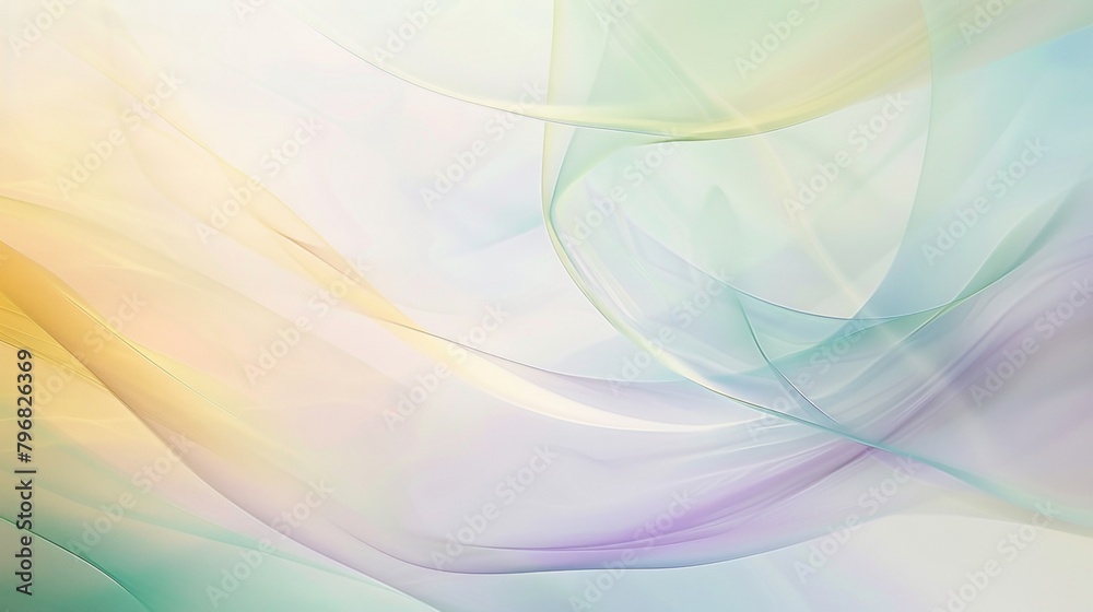 Elegant abstract background featuring a smooth blend of pastel colors flowing like silk, perfect for wallpaper or calm, soothing design themes