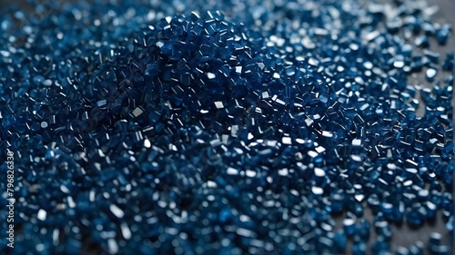 Blue plastic granules