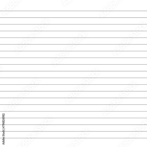 Grid paper. Abstract striped background with color horizontal lines. Geometric pattern for school, wallpaper, textures, notebook. Lined blank on transparent background