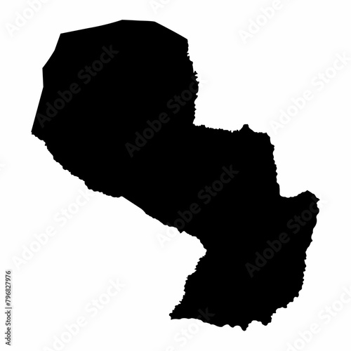 Paraguay map dark silhouette