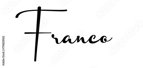 Franco - black color - name written - ideal for websites, presentations, greetings, banners, cards, t-shirt, sweatshirt, prints, cricut, silhouette, sublimation,