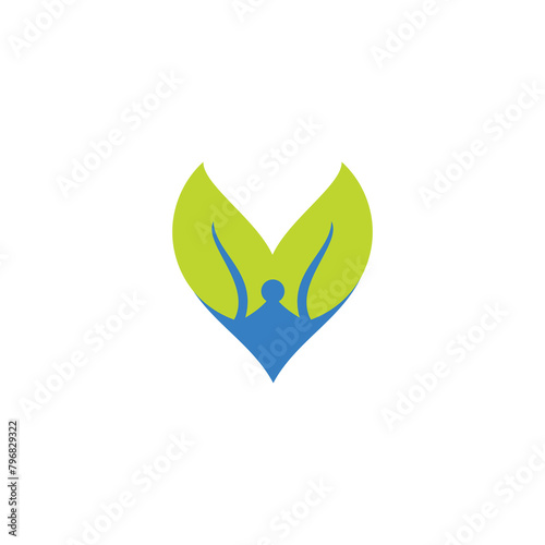 Heart care health medical vector logo design