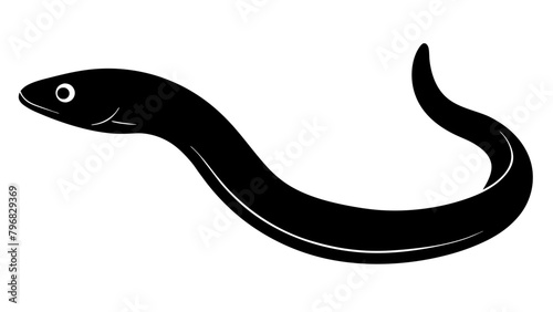 Eel silhouette vector illustration isolated on a white background 
