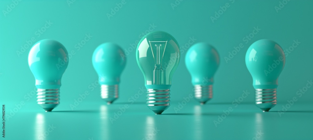 Amidst a series of bulbs, one bulb emits a distinct and radiant light. Amidst a series of bulbs, one bulb emits a distinct and radiant light.