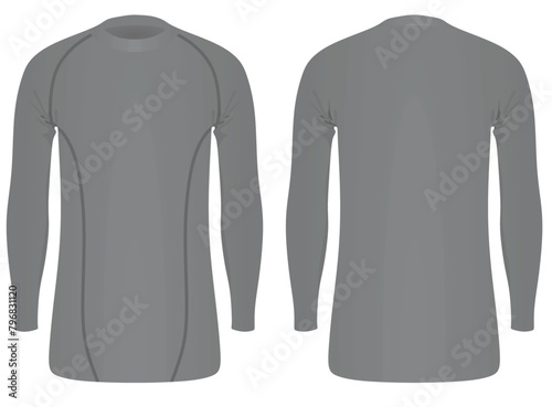 Grey male baselayer. vector illustration