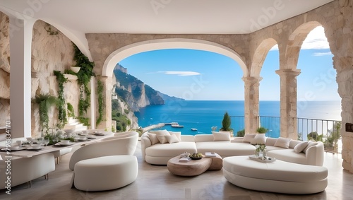 Luxurious property with spectacular views of the Mediterranean Sea and cliffside terraces, tucked away along Italy's magnificent Amalfi Coast