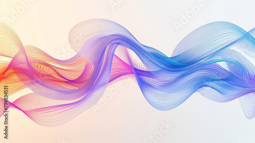 Abstract illustration with flowing pastel waves in vibrant colors