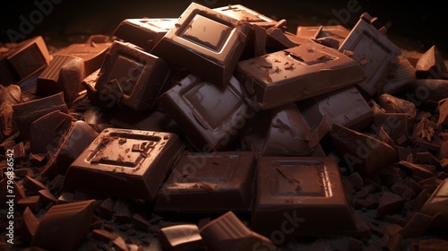 Chocolate bar pieces.