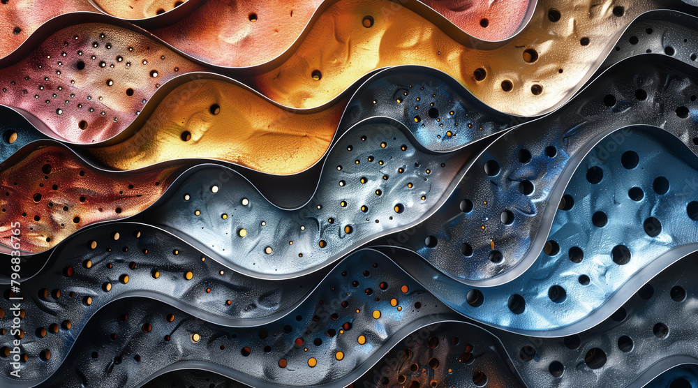 Abstract illustration of metal elements of different shapes,Generated by AI Abstract illustration of metal elements of different shapes,Generated by AI