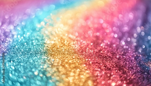 Glittering Unicorn: Pastel Rainbow Pattern