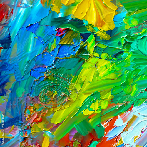 multicolor oil abstract painting for social media collection