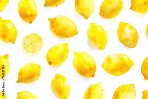 Minimalistic Yellow Lemons Vector Design © Andrii 