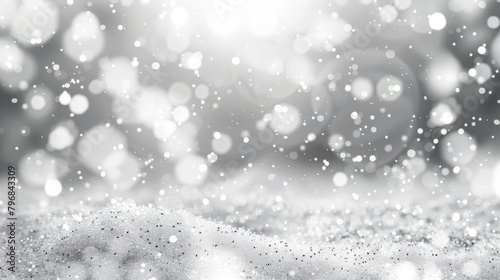 Elegant silver glitter with soft bokeh effect  perfect for festive backgrounds and luxury designs