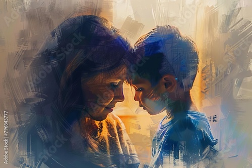 captivating digital painting of a child receiving comfort and guidance from a caring psychologist