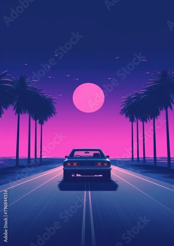 Car purple horizon vehicle. © Rawpixel.com