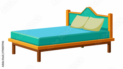 bed with pillows vector illustration on white background