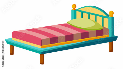 bed with pillows vector illustration on white background