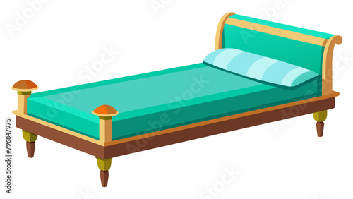 bed with pillows vector illustration on white background