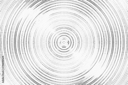Dotted circular logo. circular concentric dots isolated on the white background. Halftone fabric design. Halftone circle dots texture. Vector design element for various purposes. 