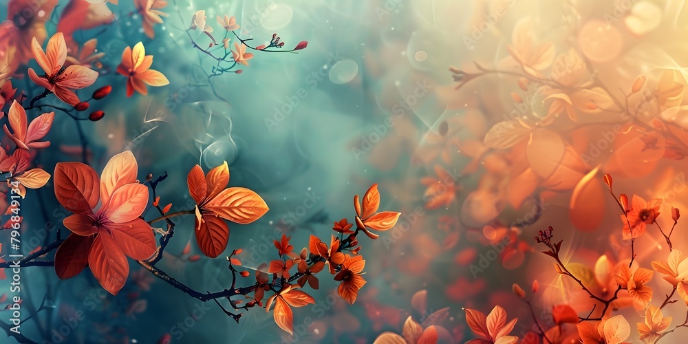 Enchanting Abstract Floral Wallpaper Inspired by Seasonal Nature Themes