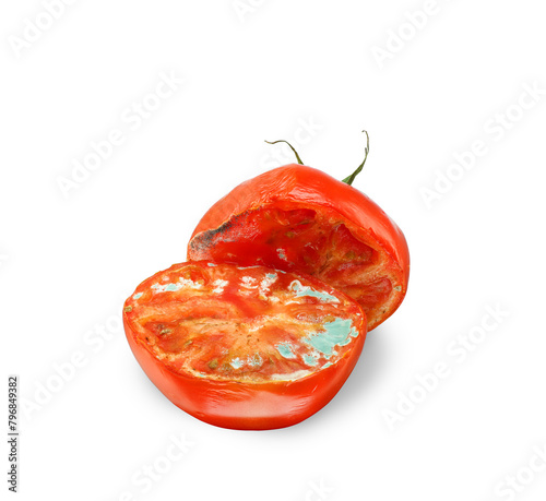 sliced ​​moldy tomato photo