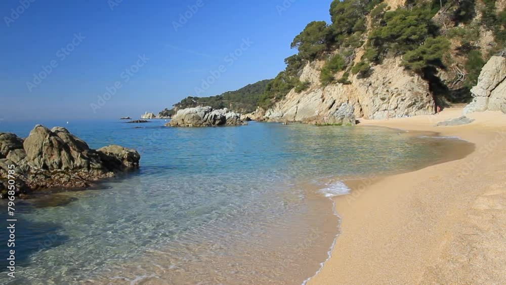 View of Sa Boadella cove from the beach. Tossa de Mar, Costa Brava, Catalonia, Spain. View of Sa Boadella cove from the beach. Tossa de Mar, Costa Brava, Catalonia, Spain.