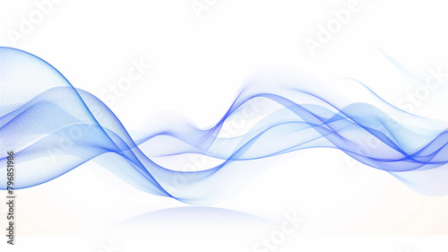 Abstract blue wave on a white background
