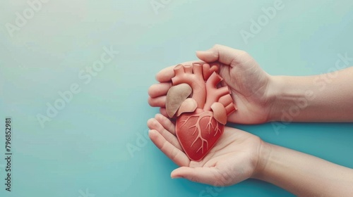 Organ donation and transplantation concept with paper organ symbols. #796852981