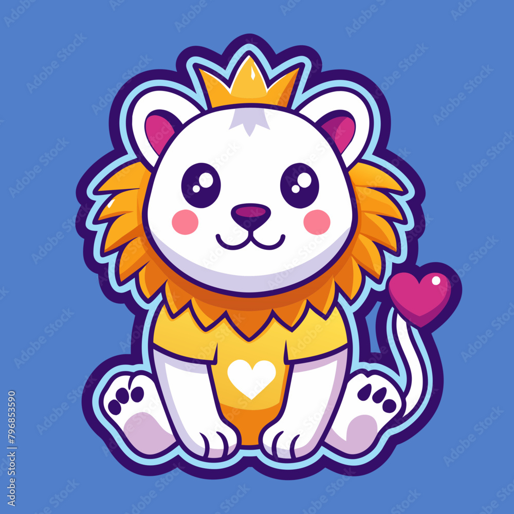 lion cartoon vector art illustration on white background lion cartoon vector art illustration on white background