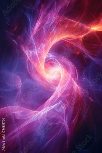 Magnetic waves in purple and pink, ideal for themes related to virtual reality and digital worlds,