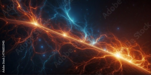 Abstract bright solar flare background with space
