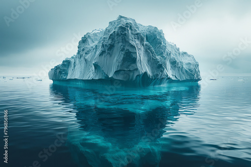 An iceberg where the larger part beneath the surface represents unseen business risks, photo
