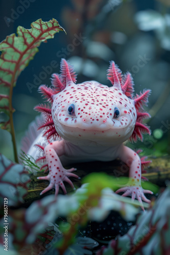 An axolotl lurking in the waters of Mexico City's canals, its alien appearance endearing to many. © Oleksandr