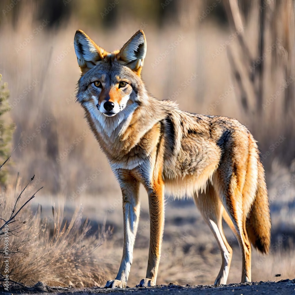 Portrait of a Coyote (Canis lupus). AI generated Portrait of a Coyote (Canis lupus). AI generated