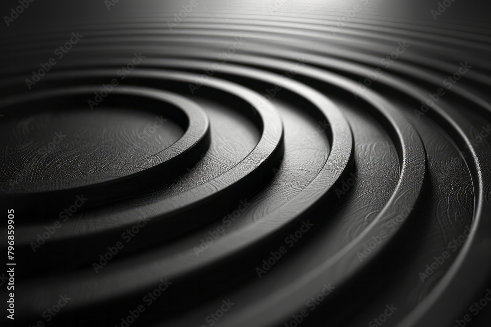 A series of concentric circles, fading from dark to light, creating a sense of depth and motion,