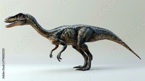 3D rendering of a realistic dinosaur  with a focus on accuracy and detail.