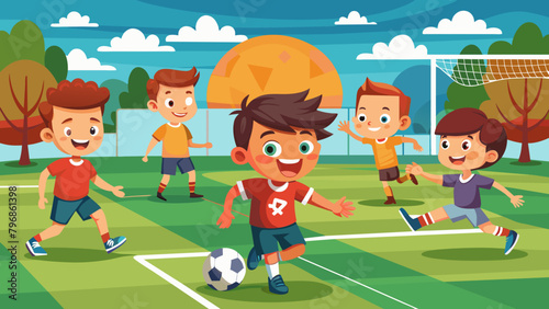kids-soccer-game--boys-playing-soccer-football-on