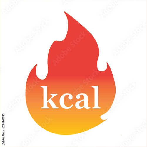 Energy fat burn kcal fire icon. Kilocalorie logo vector weight fitness flame graphic icon illustration. kilocalorie symbolic emblem for food products cover designation, fat burning.