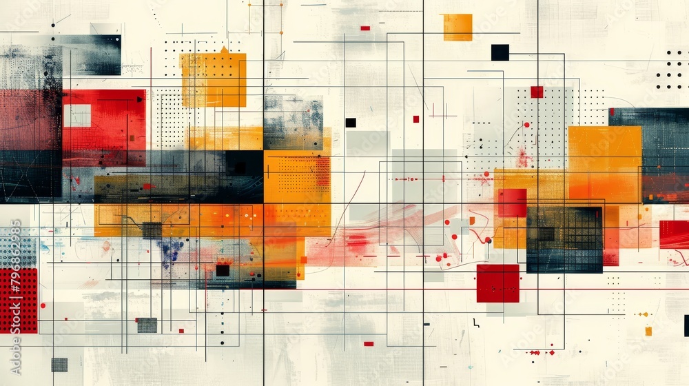 Grid System: A vector illustration of a grid system overlay on a