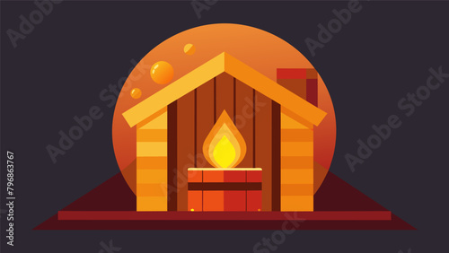 The warm glow of the sauna mirrors the inner warmth and light that life coaches and thes hope to ignite in their clients during sessions..