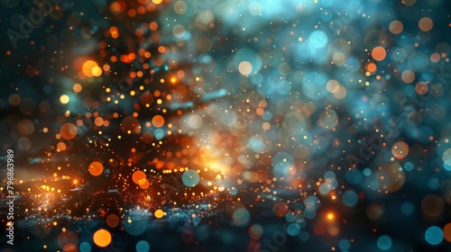 A background with a Christmas tree with bokeh and a copy space