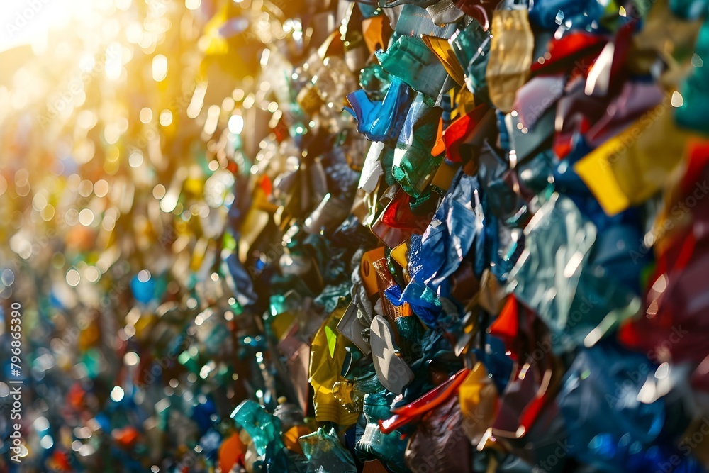 Transform plastic waste into new products through recycling process. Concept Plastic Recycling, Upcycling, Sustainable Solutions, Eco-friendly Initiatives, Environment Conservation