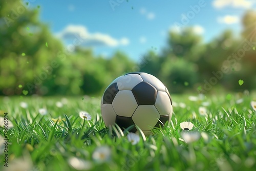Visualize a cute and playful soccer scene with a simple backdrop, providing ample copy space for sportsrelated elements 8K , high-resolution, ultra HD,up32K HD